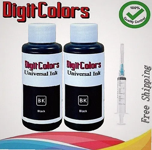 2x 100ml Black Refill Ink Bottle for Hp Canon Lexmark Dell Brother Printers