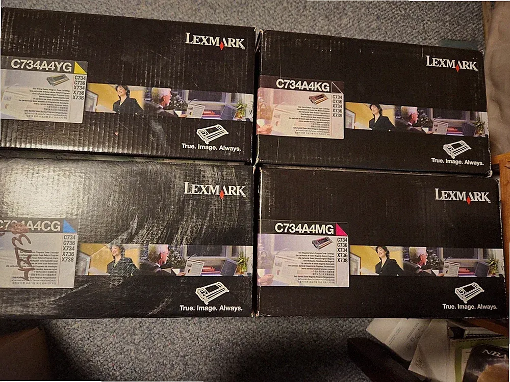 4 New Lexmark Toner Printer Ink C734A4CG C734H4KG C734A4YG C734A4MG #A19 (LVRC)