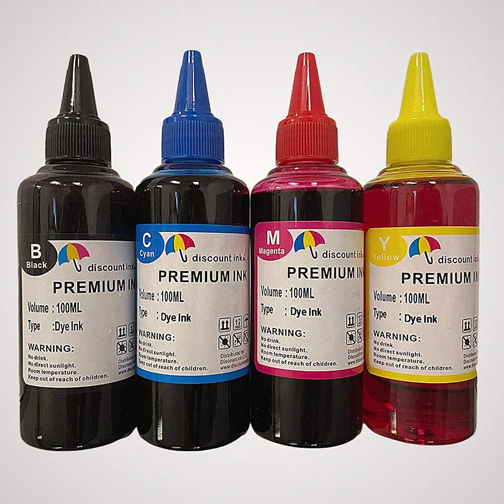Bulk refill ink bottle for HP Canon Brother Lexmark inkjet printer, 4 colors