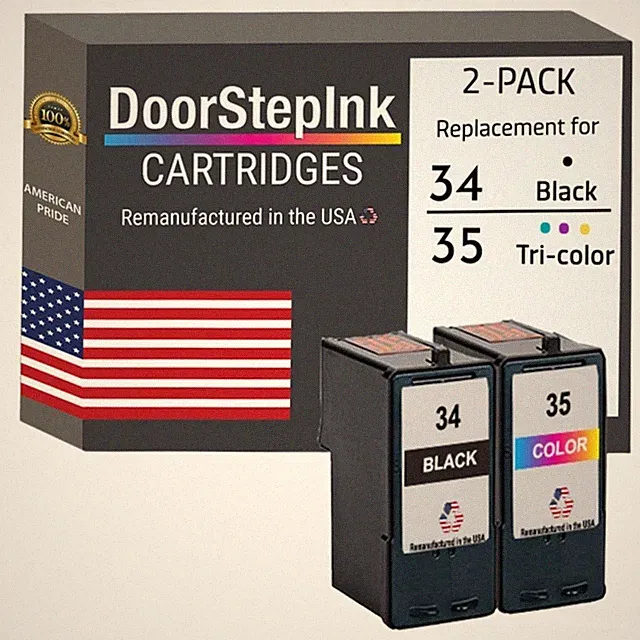 DoorStepInk Compatible Ink Cartridge for Lexmark 34 Black/35 Color Variation-USA