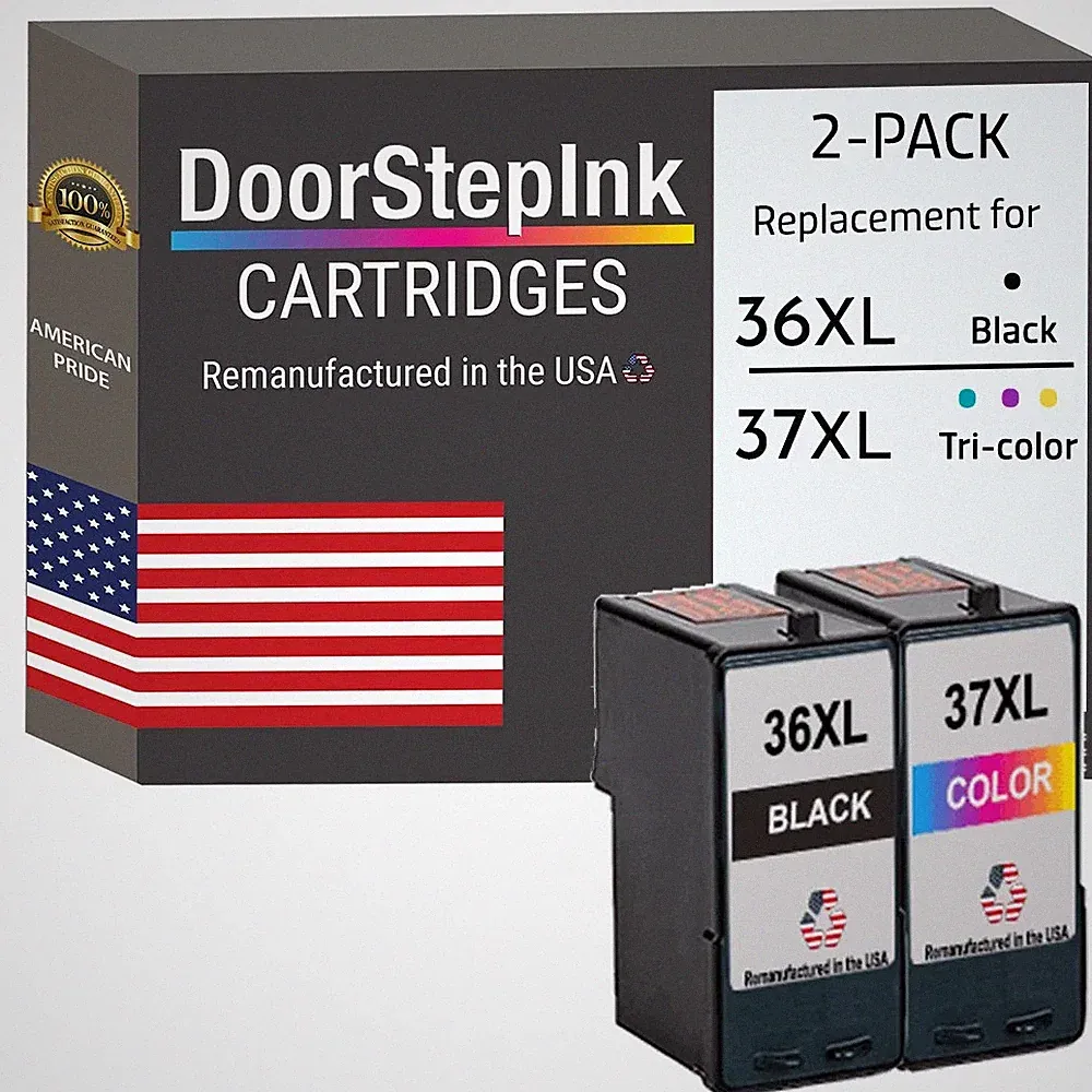 DoorStepInk Compatible Ink Cartridge for Lexmark 36XL Black / 37XL Color-USA