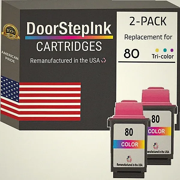 DoorStepInk Compatible Ink Cartridge for Lexmark #80 Tri-Color Twin Pack-USA