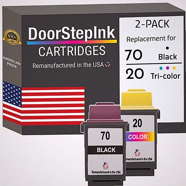 DoorStepInk Compatible Ink Cartridges for Lexmark #70 Black & #20 Tri-Color-USA