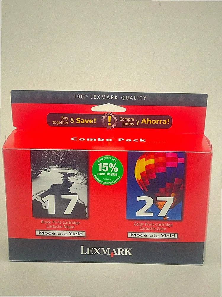 Genuine Lexmark 17 & 27 Black and Color Ink Cartridges Combo Pack SEALED