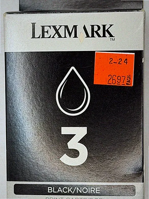 GENUINE LEXMARK BLACK INK CARTRIDGE #3