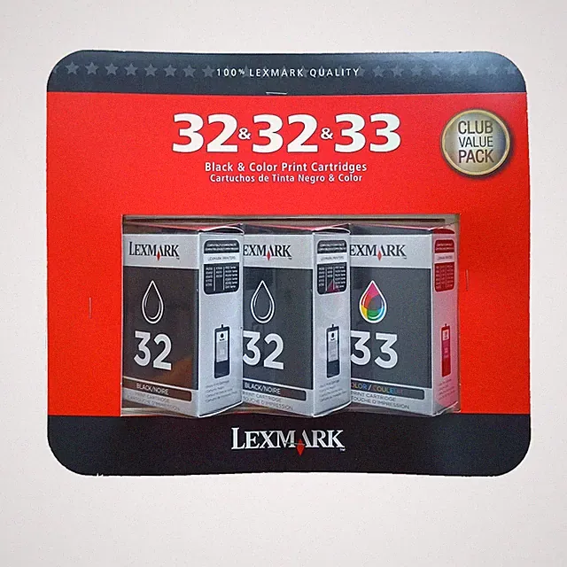 Genuine Lexmark Triple Pack 2 Black & 1 Color Print Ink Cartridges 32 & 33 New