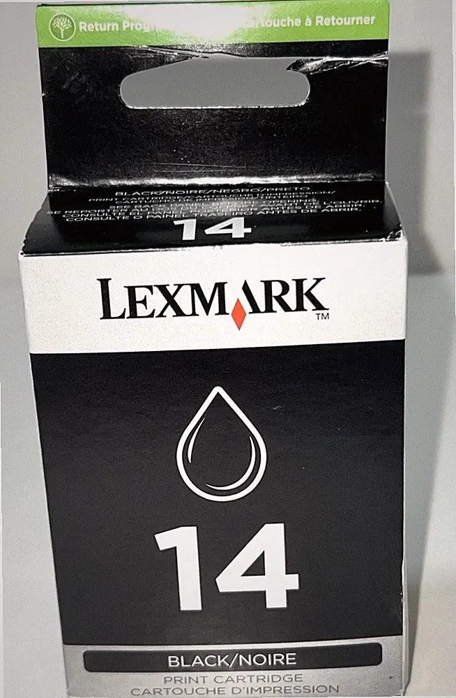Genuine OEM Lexmark 14 Black Printer Ink Cartridge Brand New Sealed Box 18C2090