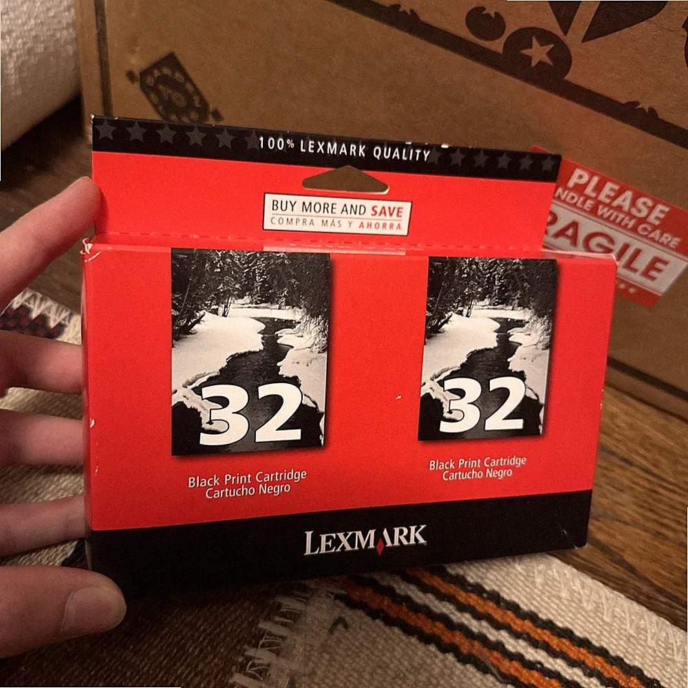Genuine Sealed OEM Lexmark #32 Combo Twin Pack Black Ink Printer Cartridge