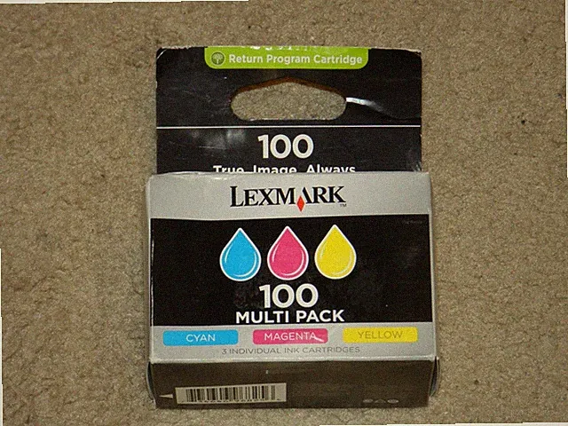 Lexmark 100 3 Ink Multipack Genuine Cartridge ~ Yellow Cyan Magenta ~ NEW SEALED