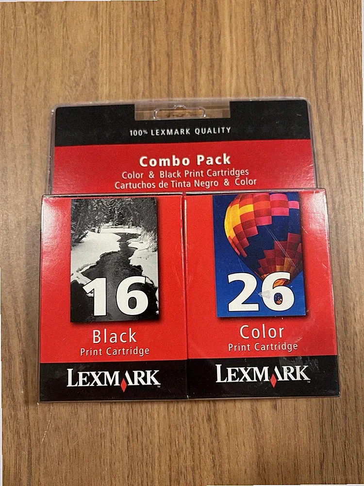 Lexmark 16 Black and 26 Color Ink Print Cartridge Combo Pack New Compaq J1