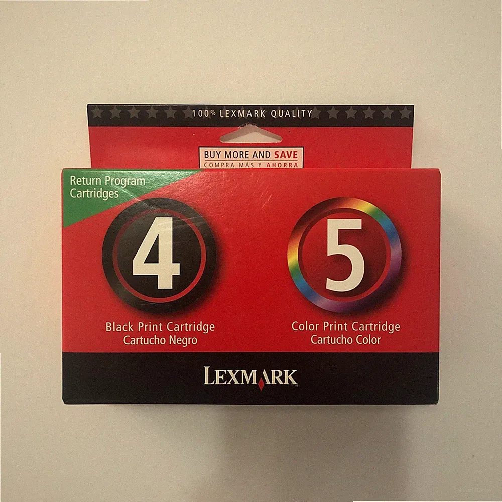 Lexmark 4 & 5 Ink Combo Pack #4 Black #5 Tri-Color New Sealed 18C1974/18C1960