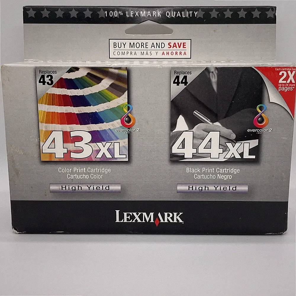 Lexmark 43XL 44XL High Yield Ink Combo Pack Genuine OEM New Sealed X4850 X6570