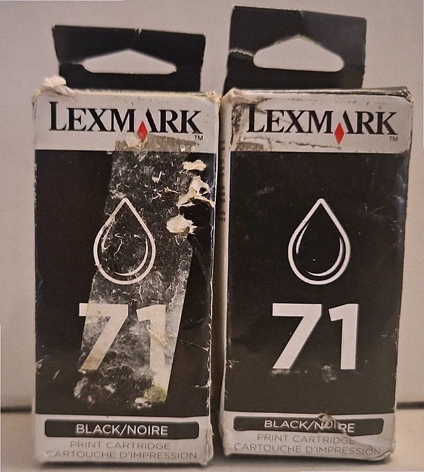 Lexmark 71 Black Print Ink Cartridges - Lot Of 2 - New/Old Stock (expired) F