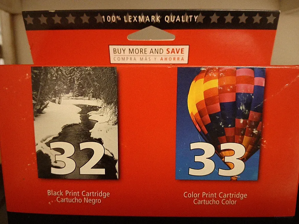 LEXMARK Combo Pack Unopened Box 1-32 Black & 1 33 Color Ink