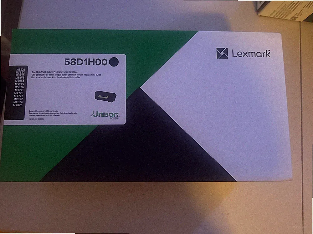 Lexmark Genuine Ultra High Yield Toner Cartridge Black 58D1H00 *