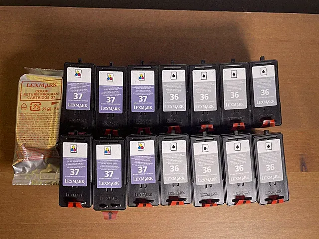 Lot Of 15 New Genuine Lexmark 36 Black 37 Color Ink Cartridges