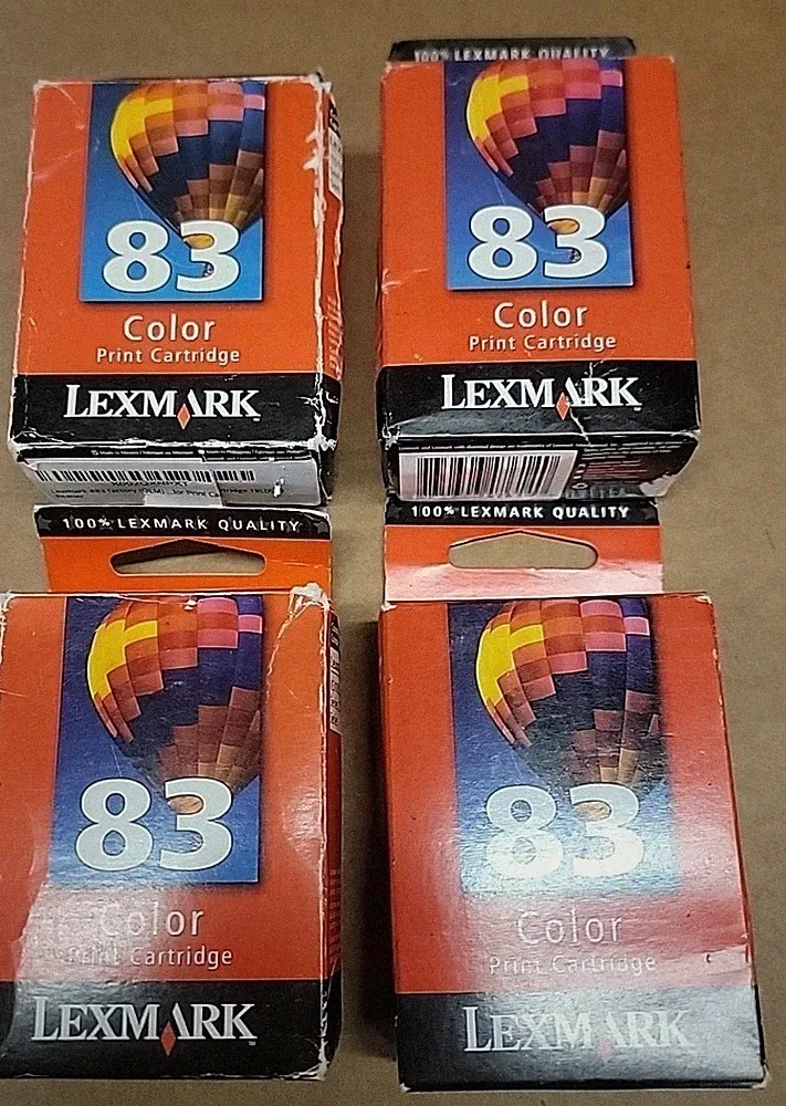 Lot Of 4 LEXMARK 33 Color Ink Print Cartridge New And Sealed