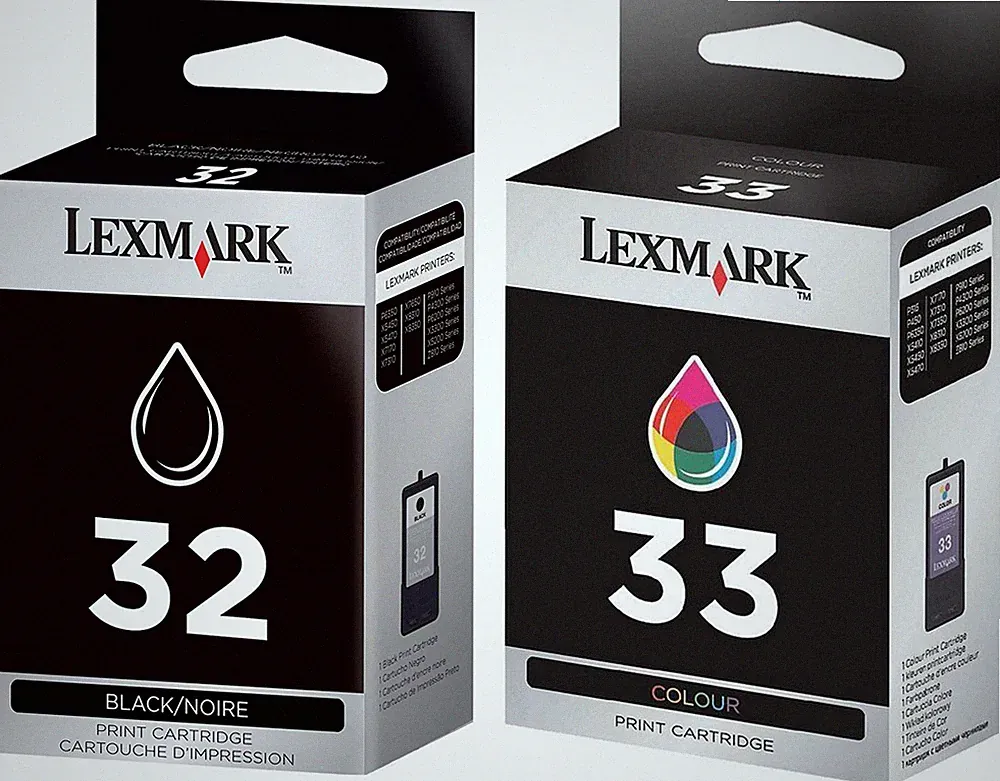 New Genuine Lexmark 32 33 2PK Ink Cartridges In Bags P Series P6350 P4330 P4350