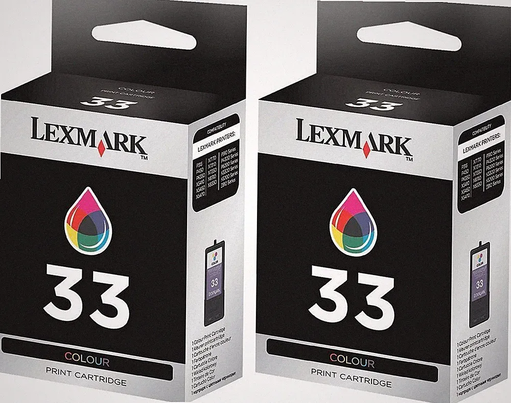 New Genuine Lexmark 33 2PK Ink Cartridges X Series X3330 X3350 X5210 X5250