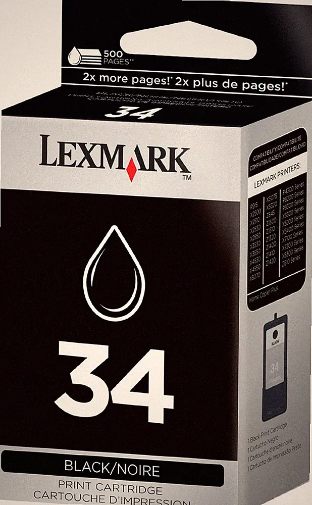 New Genuine Lexmark 34 Black Ink Cartridge P Series P915 P8350 Z Series Z1420