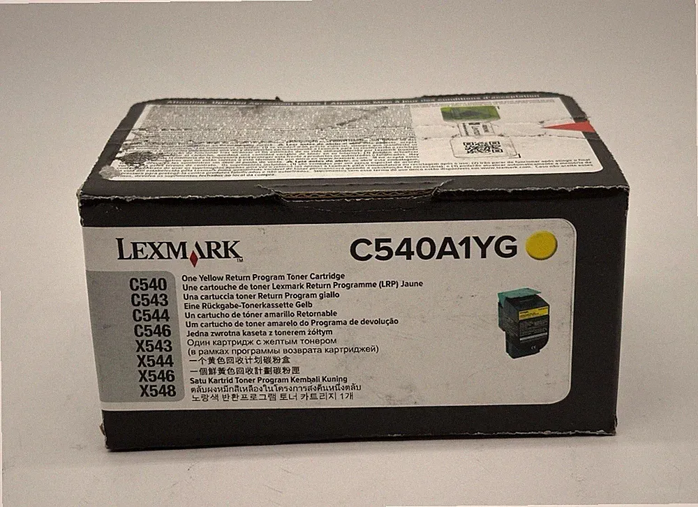 New Genuine Lexmark Yellow Return Program Toner Ink Cartridge C540A1YG