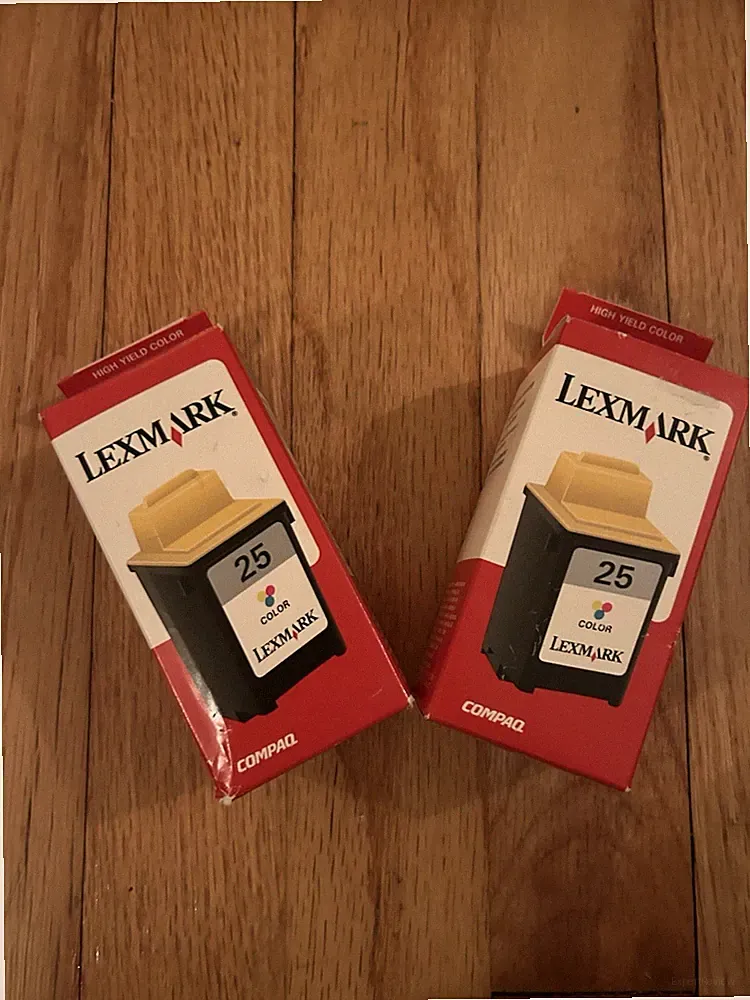 New In Boxes Sealed 2 Lexmark 25 Color Ink Cartridges