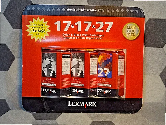 New Lexmark 17&17&27 Black & Color Ink Cartridges New Sealed Quality Ink !!