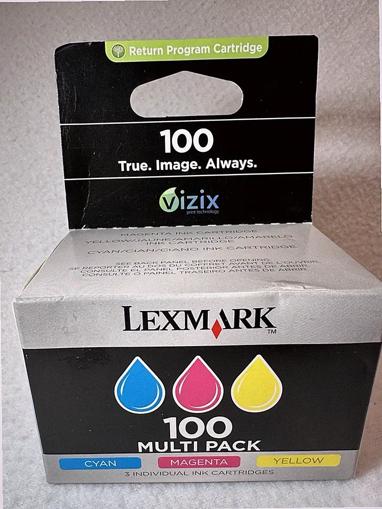 New Sealed LEXMARK 100 MULTIPACK 3 COLOR PRINTER INK - Dated 2009