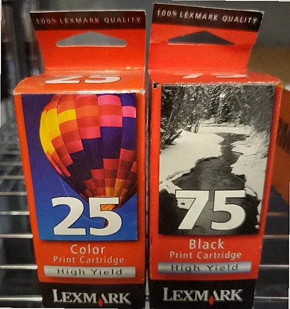 SET Genuine SEALED BAG Lexmark 75 Black & 25 Color Ink Cartridges HIGH YIELD